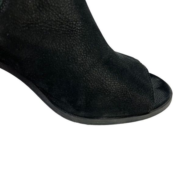 Lucky Brand Womens Kassidy Open Toe Block Heel Ankle Boots Booties Leather 7.5 - Picture 2 of 16